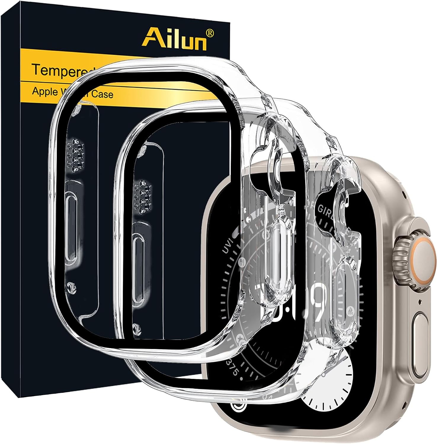 Clear Ultra-Thin Hard PC Screen Protector Case 2 Pack for Apple Watch Ultra 49mm