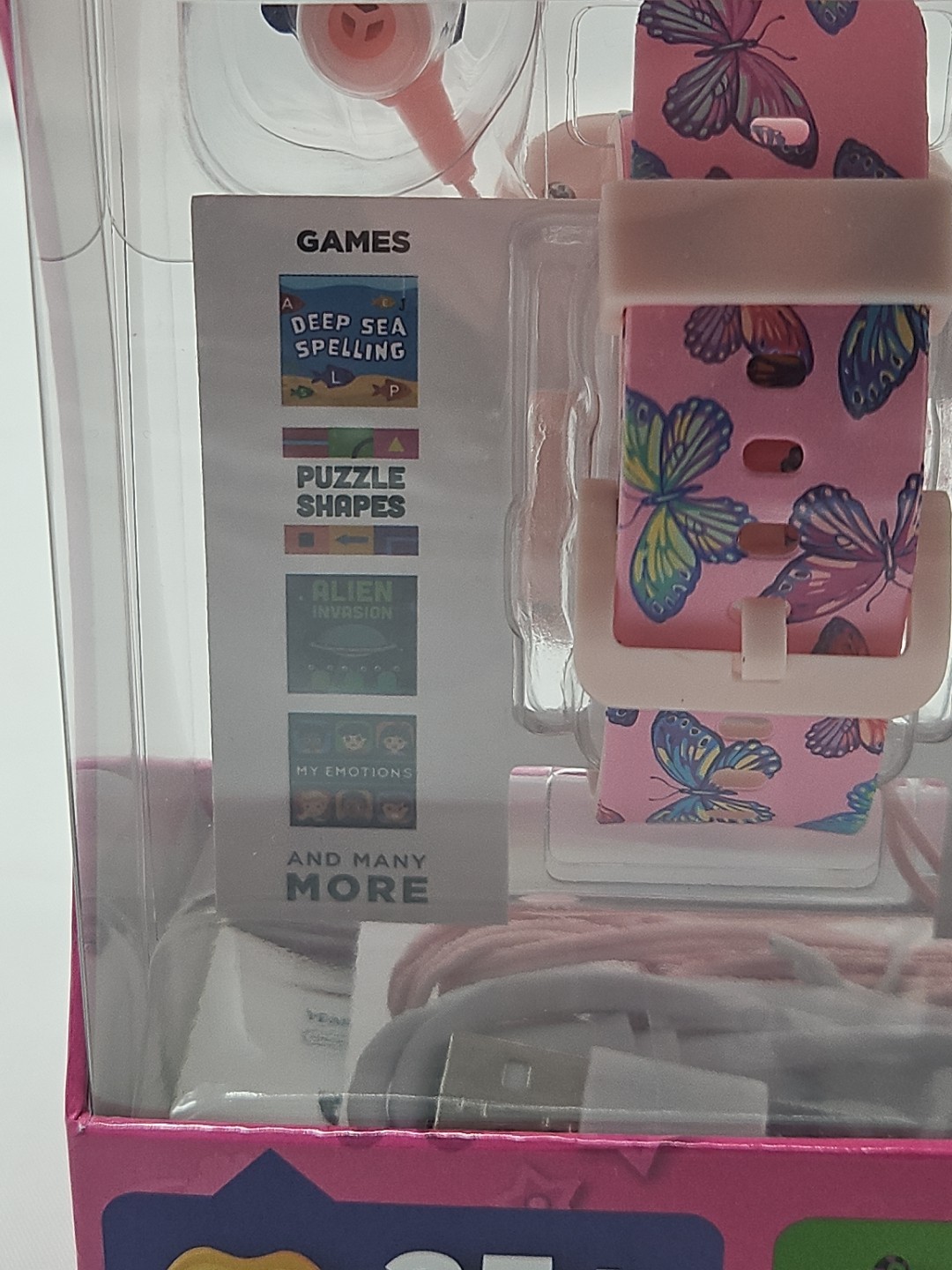 ITECH Jr. Kids Smartwatch Butterfly Band Earbuds W/MP3 Jack 25+ STEM Games