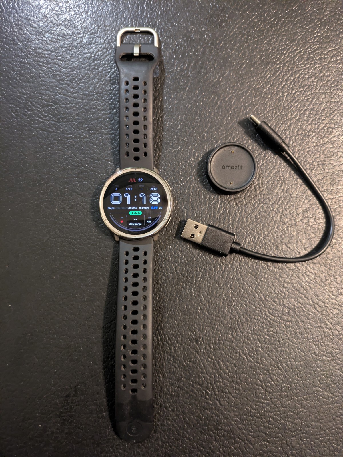 Amazfit Active 2 Smartwatch 44mm Round Silver Black Sport Band