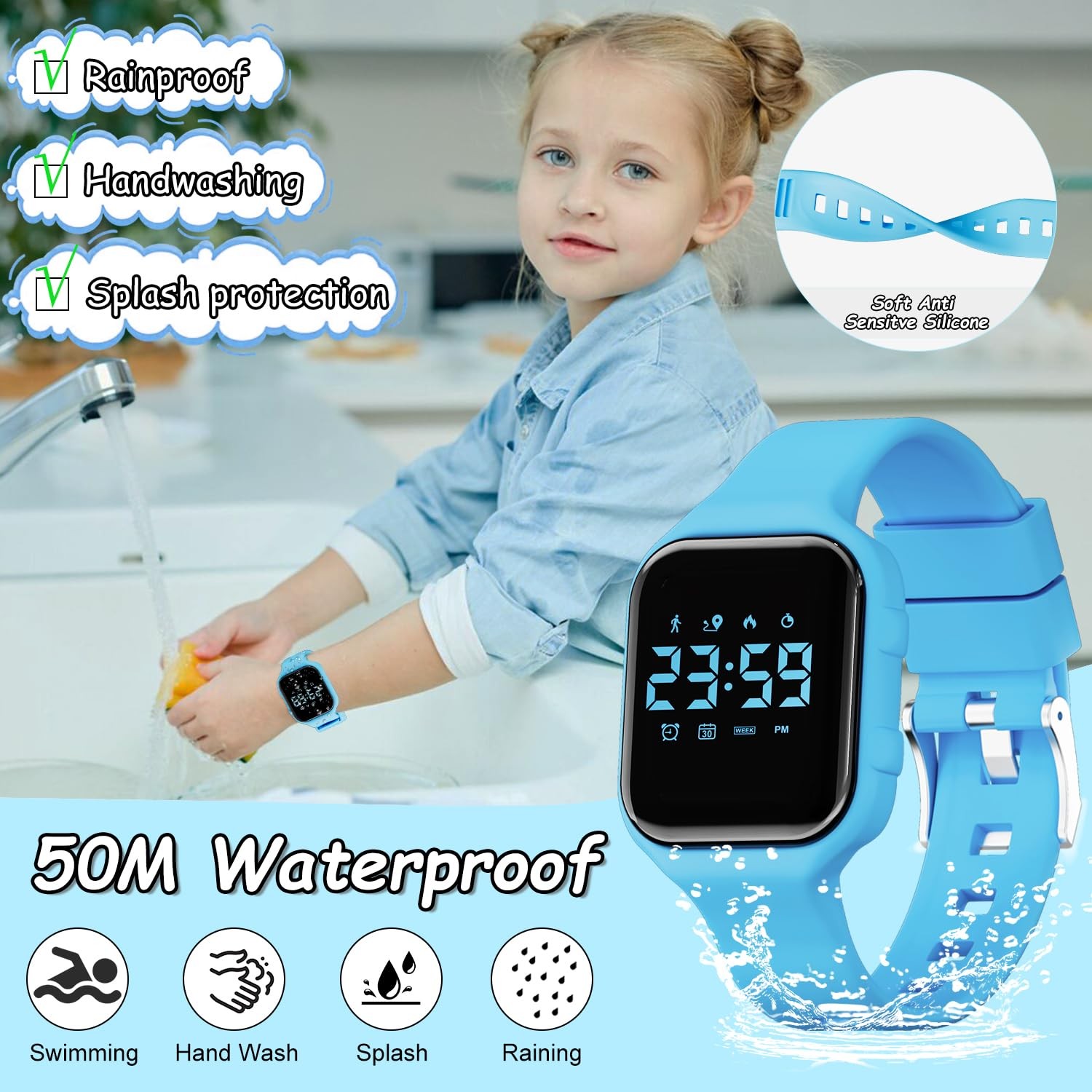 Digital Sport Watches with Fitness Tracker, Alarm Clock, Stopwatch, No App Wa…