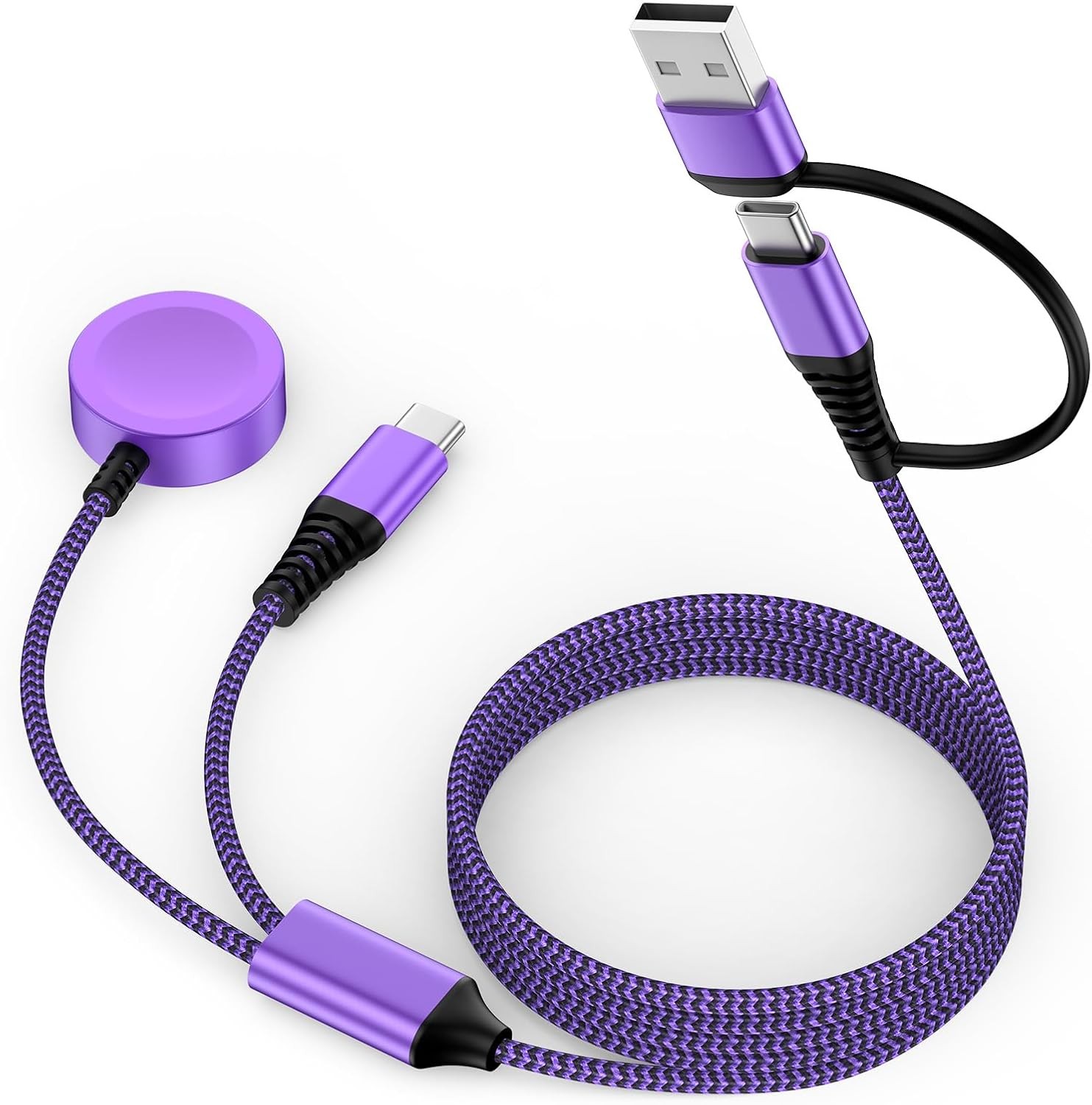 2 in 2 USB A/USB C Charging Cable for Samsung Watch Charger 6FT Travel Essential
