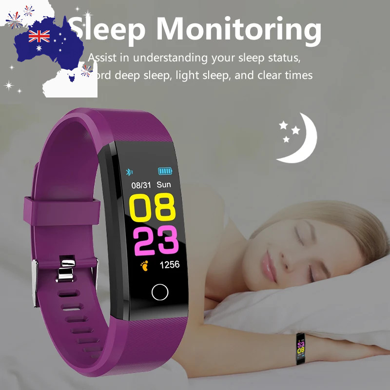 Smart Watch 115Plus Bracelet Heart Rate Blood Pressure Band Fitness Tracker Smar