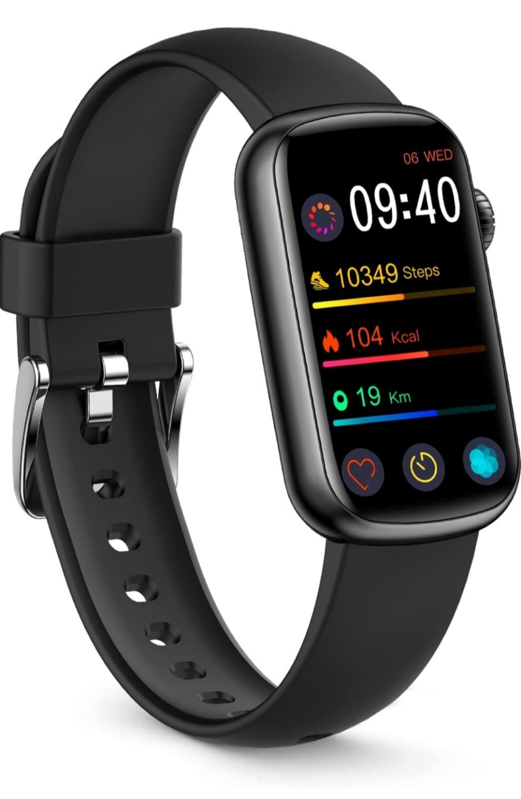 Fitness Tracker Watch, 24/7 Heart Rate Sleep, Blood Oxygen Monitor, IP68 Black