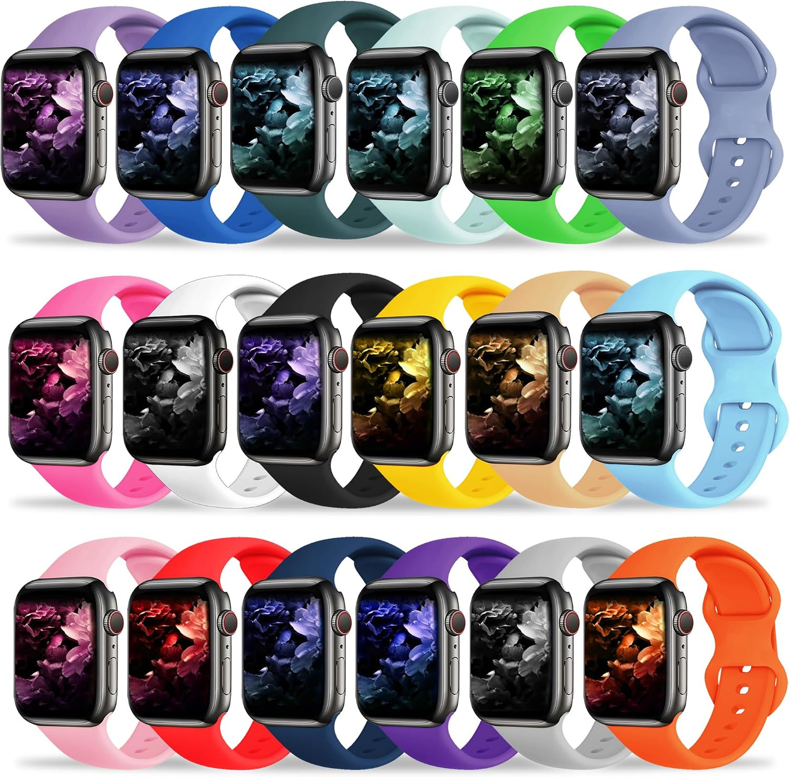 Sport Silicone Watch Bands for Apple Watch 49mm 45mm 44mm 42mm 40mm 38mm 18