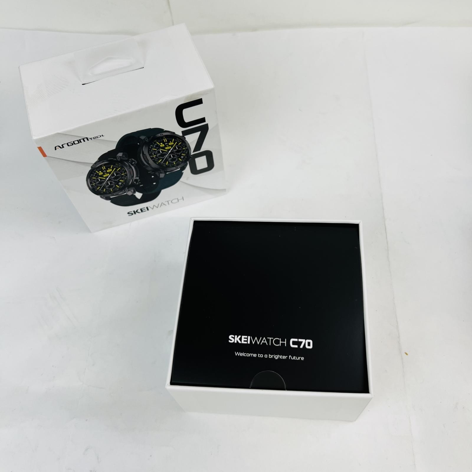 ArgomTech SkeiWatch C70 Smartwatch | Black AL Case, 2 Bands, Heart Rate, SpO2