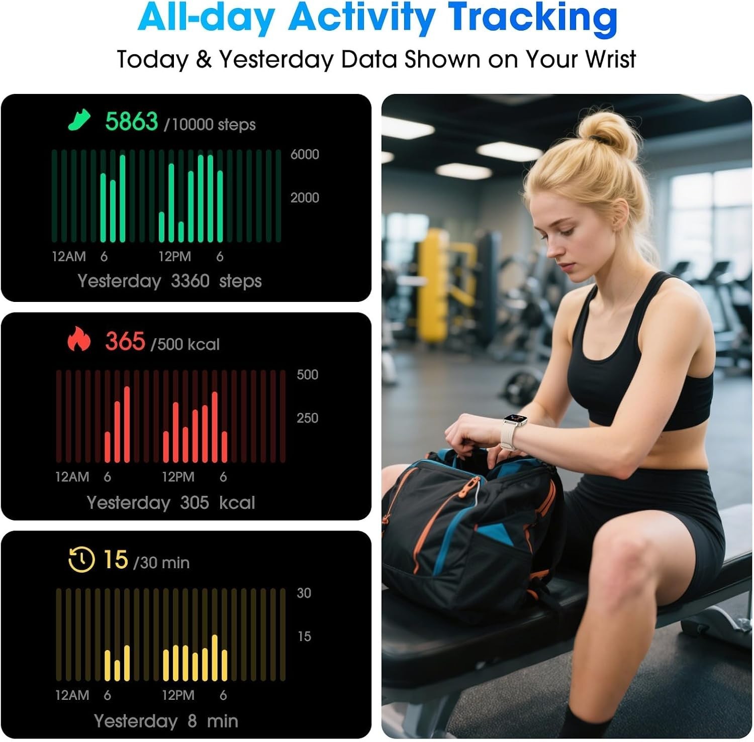 Standalone Pedometer Watch: Heart Rate Monitor, Blood Oxygen