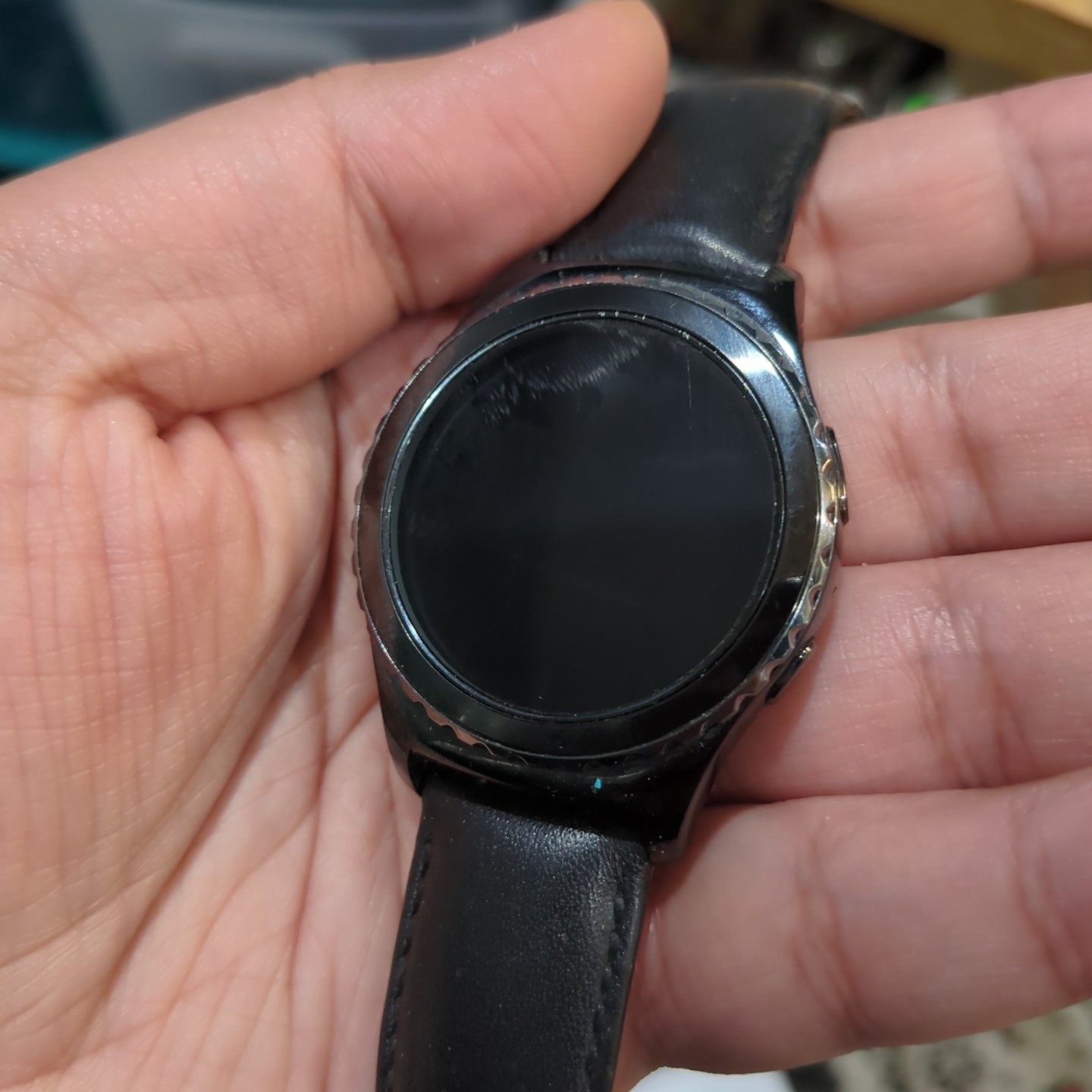 Working Samsung Gear S2 Classic Unisex Smartwatch 44mm Black Leather -Only Watch