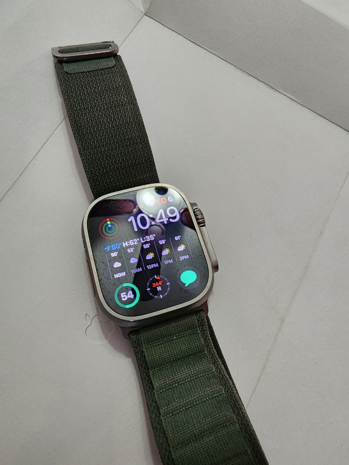 Apple Watch Ultra 49mm Titanium Case with Green Alpine Loop, Medium (GPS +…