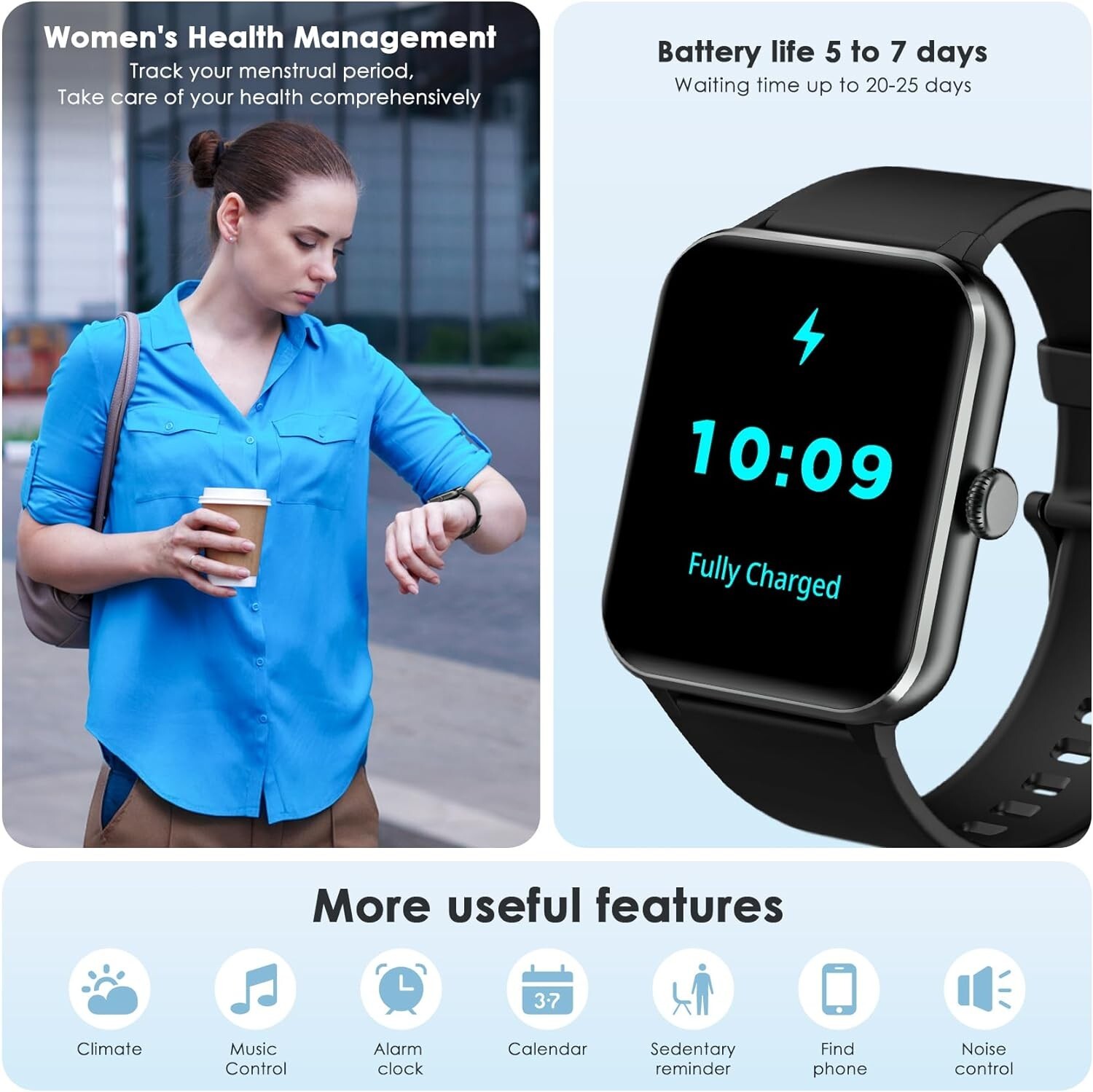 Smart Watch For Men/Women Waterproof Smartwatch Bluetooth iPhone Samsung