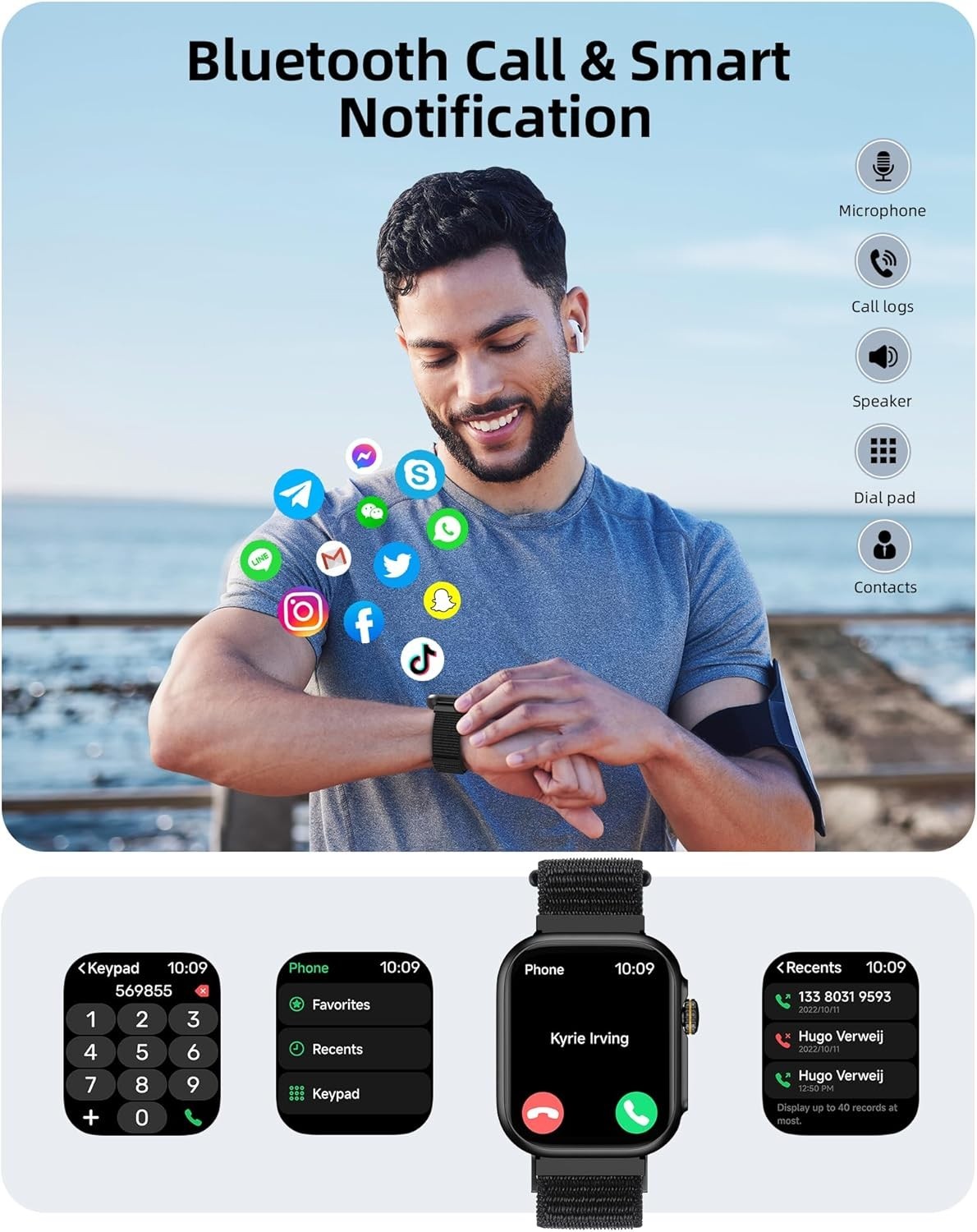 Reloj Inteligente de Mujer Hombre para Iphone Apple Samsung Android y Bluetooth