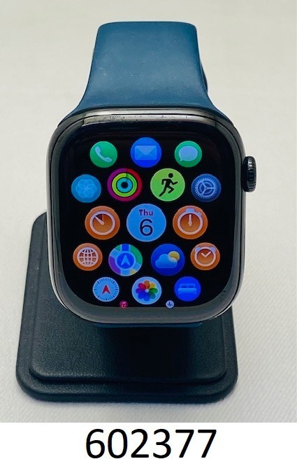 Apple Watch Series 11 46mm GPS Jet Black Case w Blue Sport Band S/M MEUX4LW/A