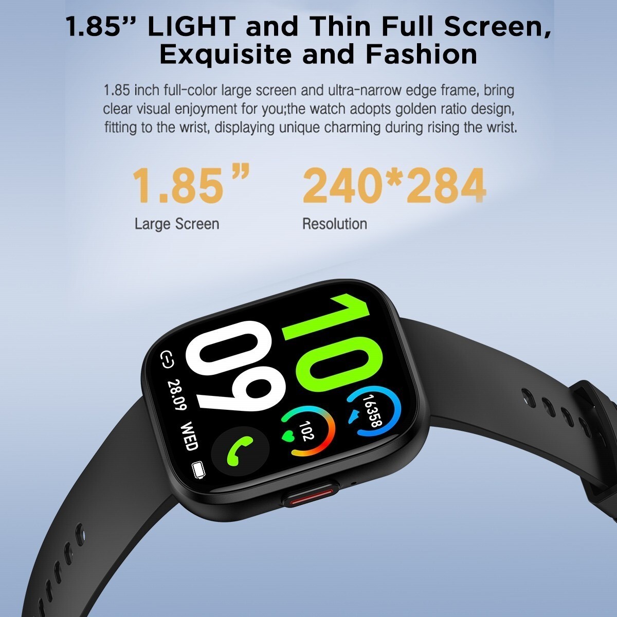 Smart Watch Bluetooth Heart Rate Blood Oxygen/Pressure Monitor Fitness Tracker