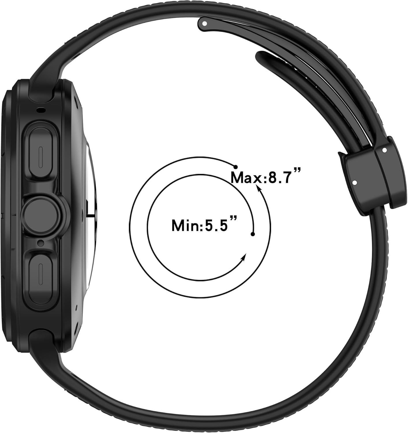 2-Pack Silicone & Leather Design Straps Compatible with Galaxy Watch 7 Ultra 47m