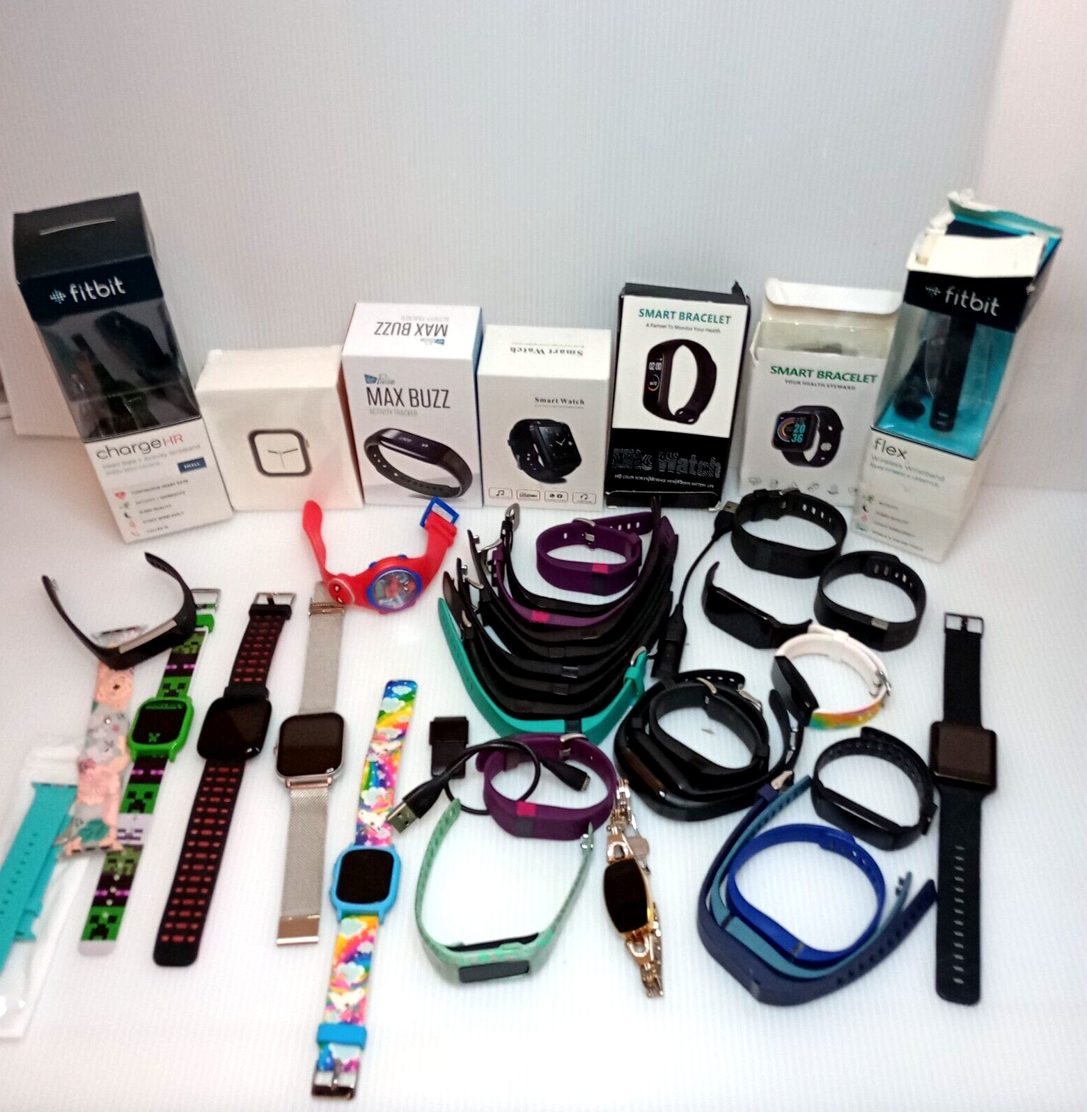 Huge Lot 35+ Accessory Fitness Trackers & wearables Untested Parts/Repair *Read