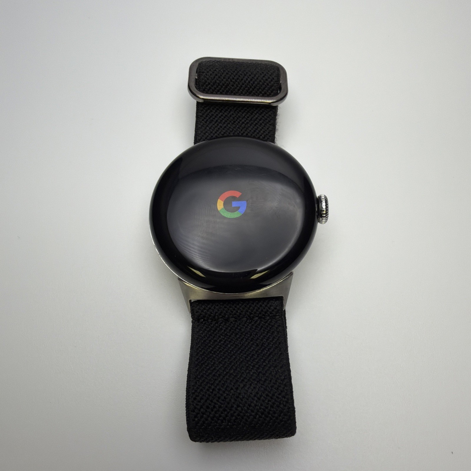 Google Pixel Watch 2 41mm Silver Aluminum Case Bluetooth Black Elastic Band