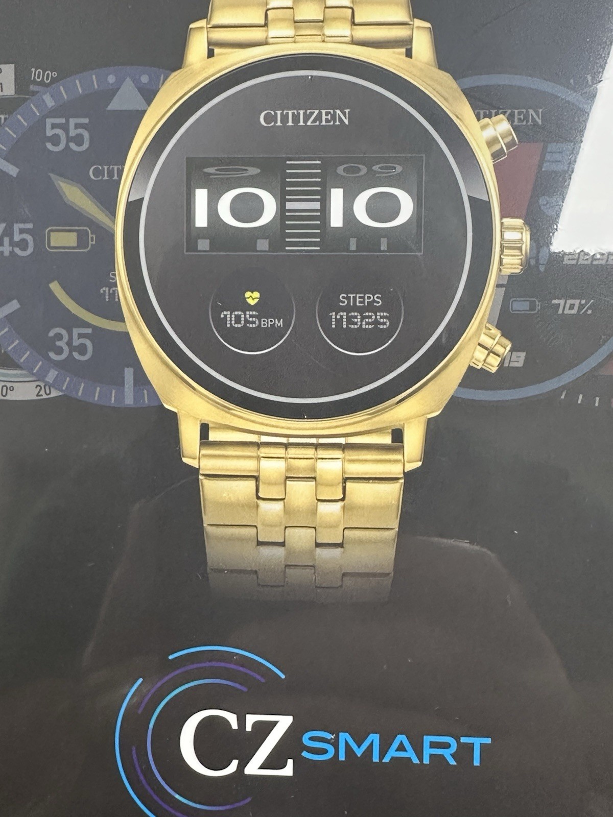 Citizen CZ Smart Touchscreen Gold Stainless Steel Smart Watch 41MM MX1002-57X