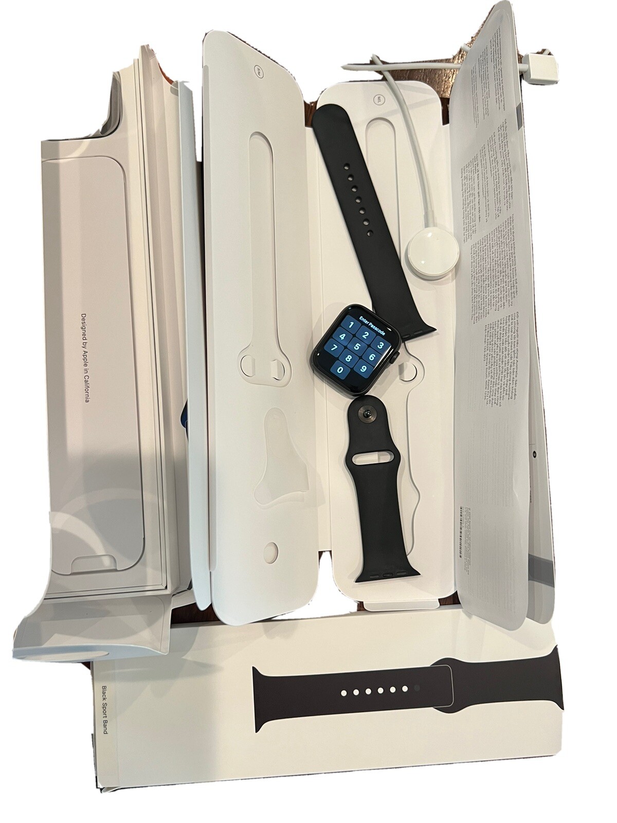 Apple Watch Series 6 44mm Space Gray Aluminum Case with Black Sport Band -…