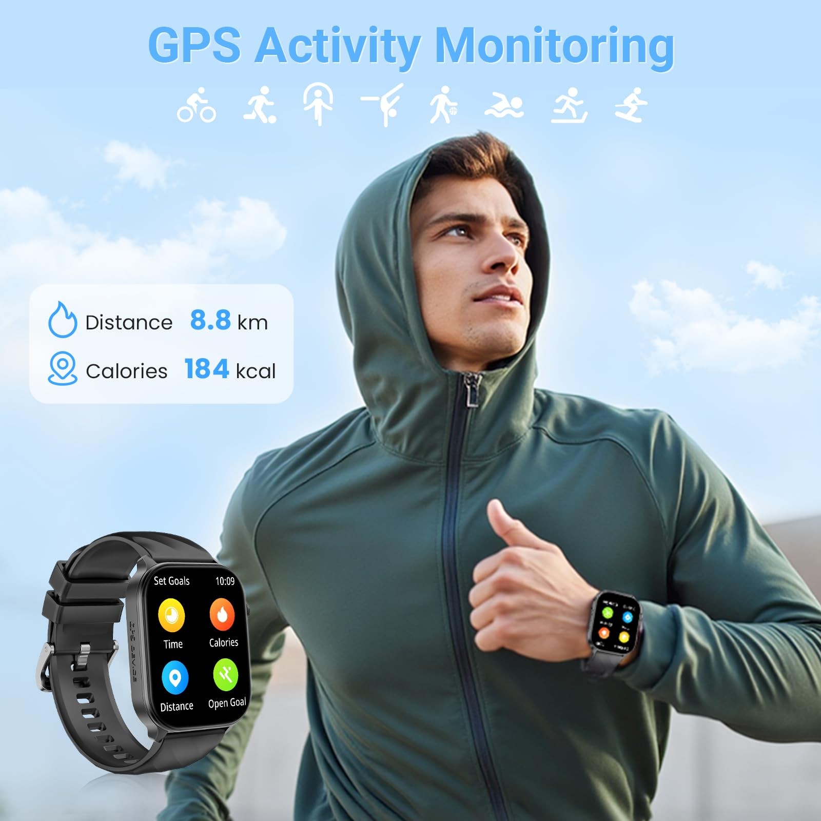 Smart Watches for Men Women with Built-in GPS, Answer/Make Calls, 2.01″ HD To…