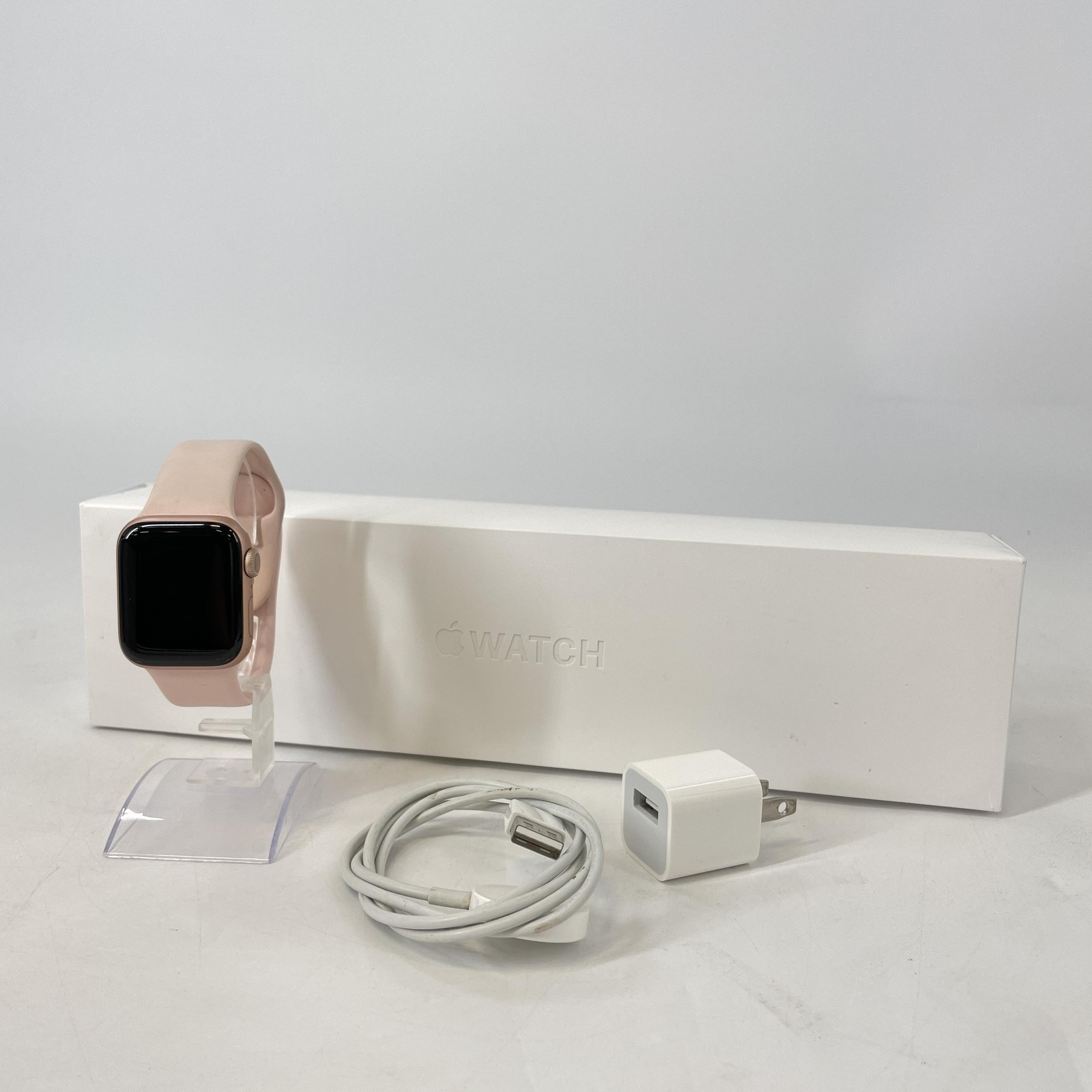 Apple Watch (Series 5) 40mm Gold Aluminum (GPS) w/ Pink Sport – Good Condition