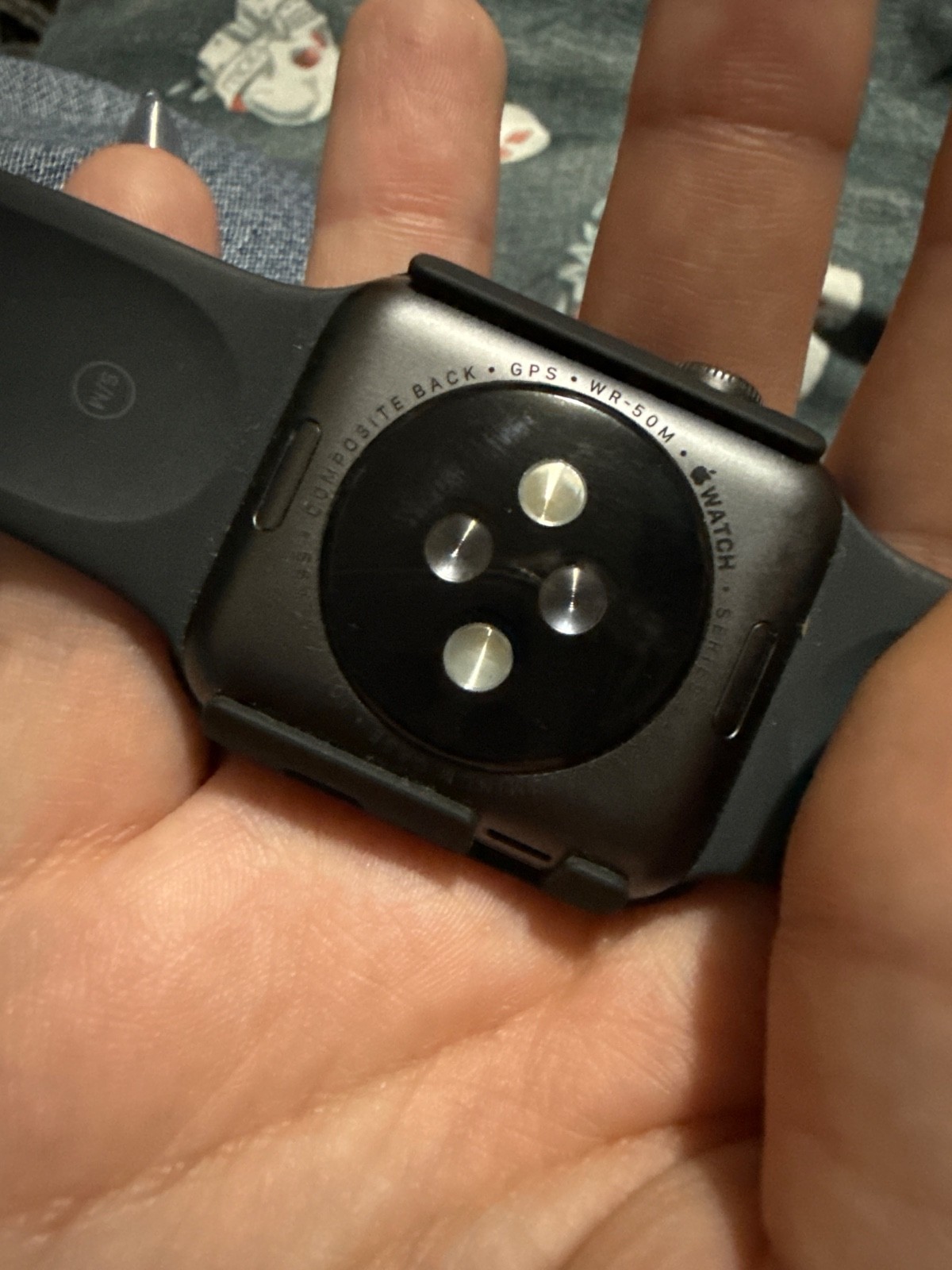 Apple Watch Series 3 38mm Space Black Stainless Steel Case with Black Sport Band