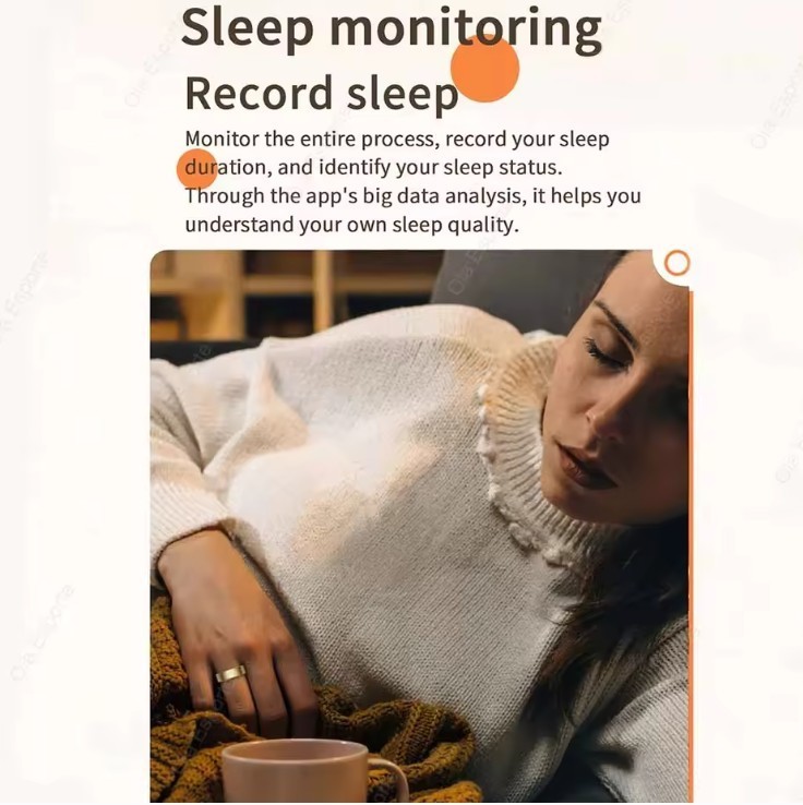 Smart Ring Men Women, Heart Rate and Blood Oxygen Monitor Smartring IP68 & 5ATM