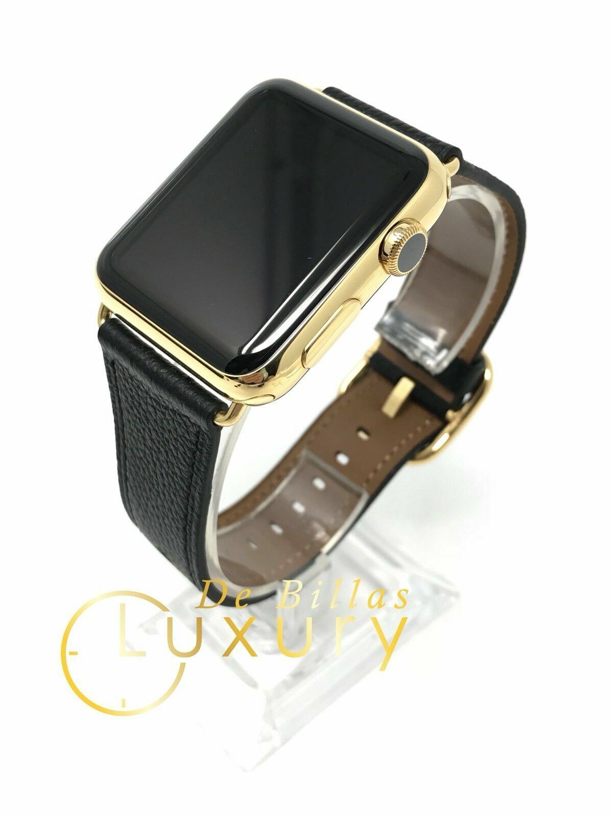 24K Gold Plated 42MM Apple Watch SERIES 2 with Black and Brown Band CUSTOM