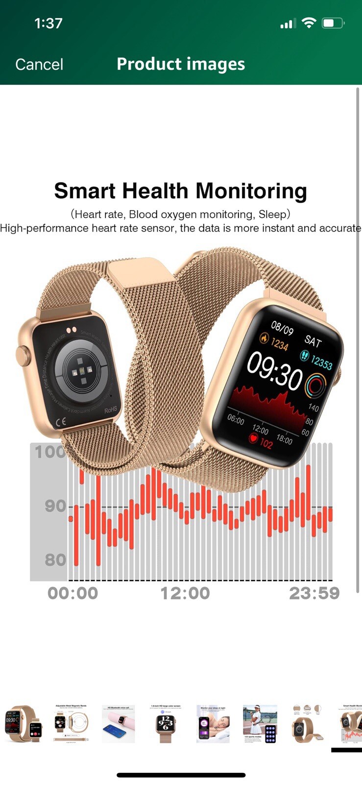Earlysincere Smart Watch.