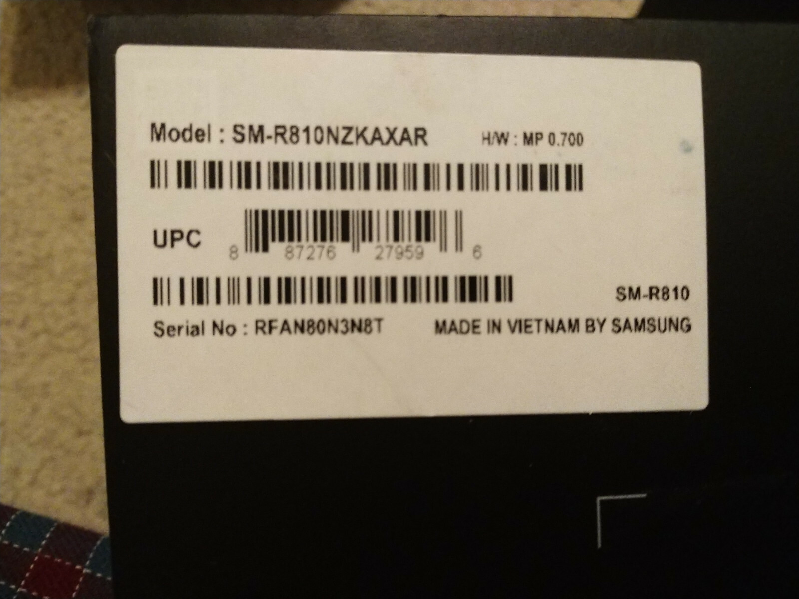 Samsung Galaxy Watch SM-R810 42mm Bluetooth Midnight Black, READ