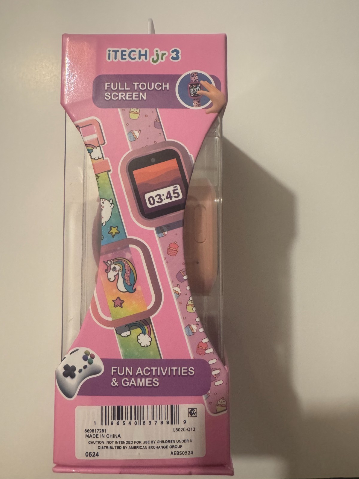 iTECH Jr 3 kids Smartwatch Touchscreen Games Camera Alarm+Extra Band Pink Age 4+