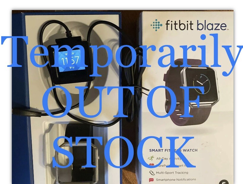 Fitbit Blaze SmartWatch MP3 HR +2 Bands/Cord Tested+WARRANTY Showroom Mdl No Box