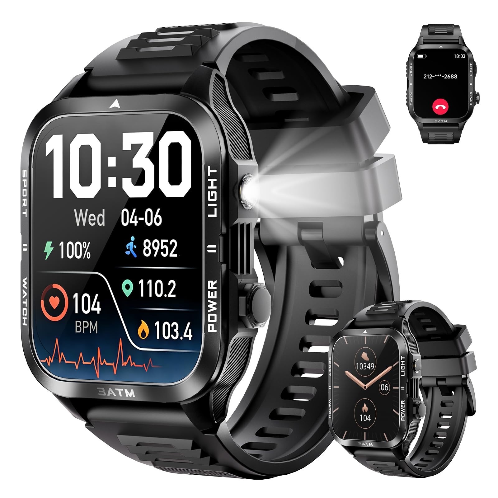 Waterproof Smart Watch for Men – 1.96″ Display, 30+ Days Battery, Fitness Tracke