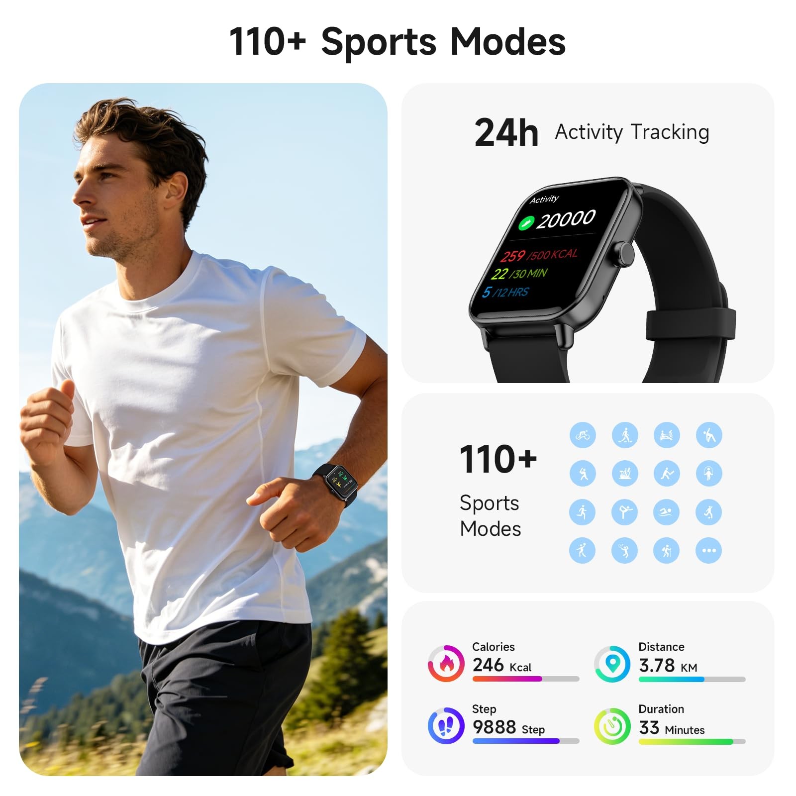 Trunsif Smart Watch for Men,1.85” AMOLED Ultra-Clear Screen,Alexa Built-in