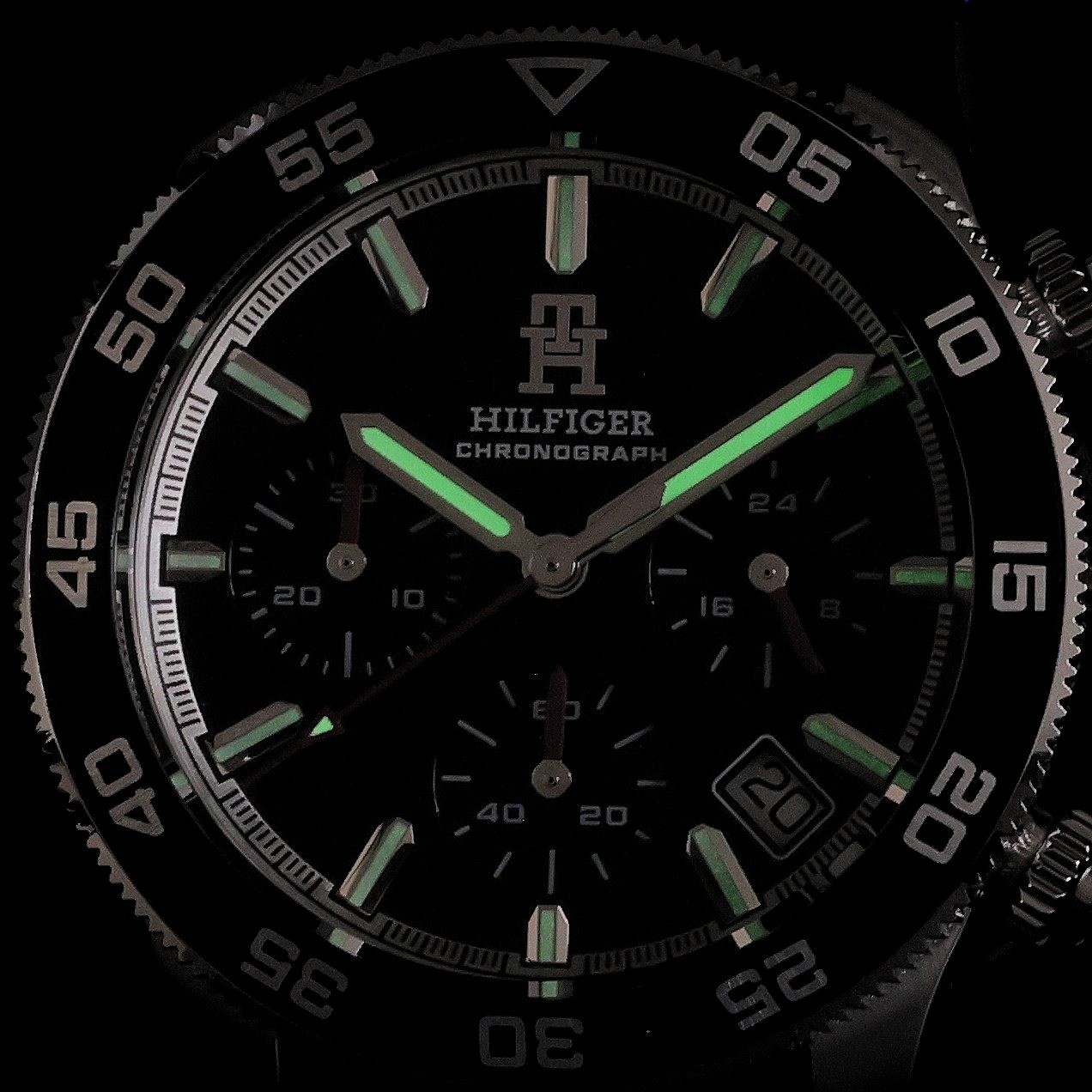 Tommy Hilfiger TH85 Men’s Quartz Chronograph Watch 1792162 Black Dial Leather
