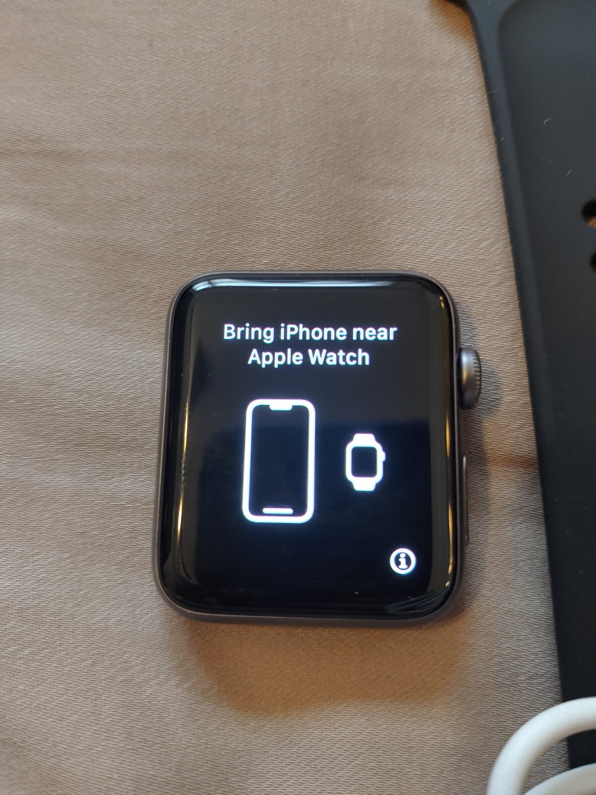 OB Apple Watch S3 Series 3 GPS 42mm Space Gray Aluminum Case Black Sport Band
