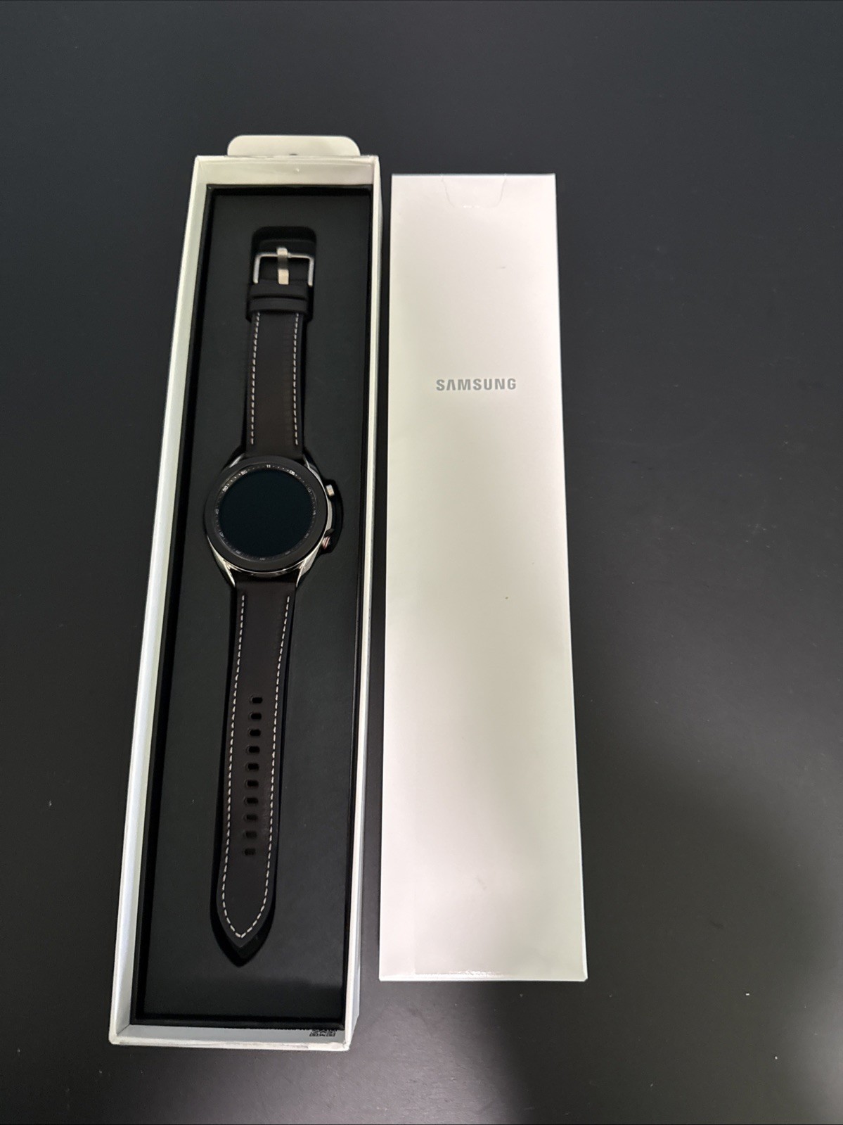 Samsung Galaxy Watch3 45mm LTE Black Stainless Steel with Leather Band & Box