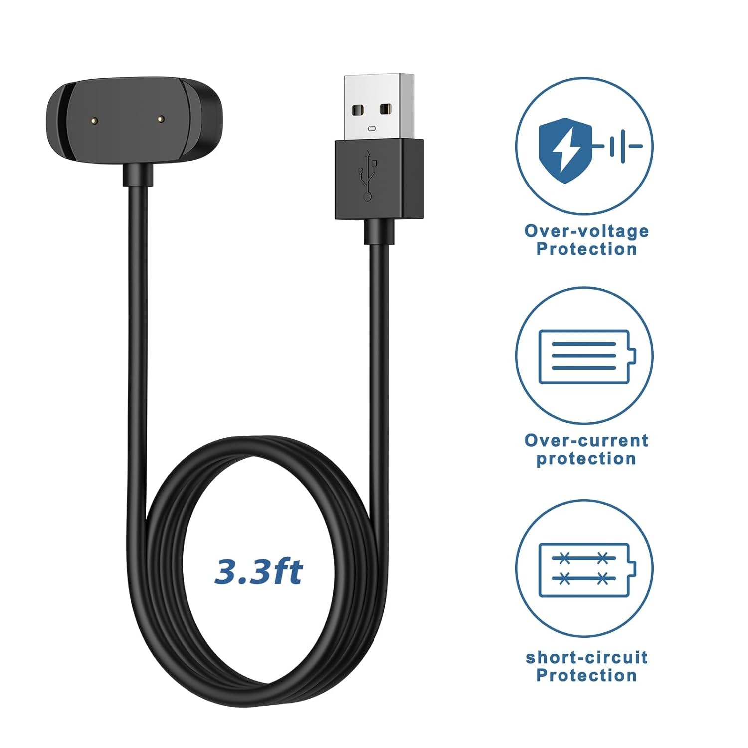 USB A Charger Compatible with Amazfit Bip 5/3, GTS 4 2 Mini, GTR 2 Mini, T-Rex P