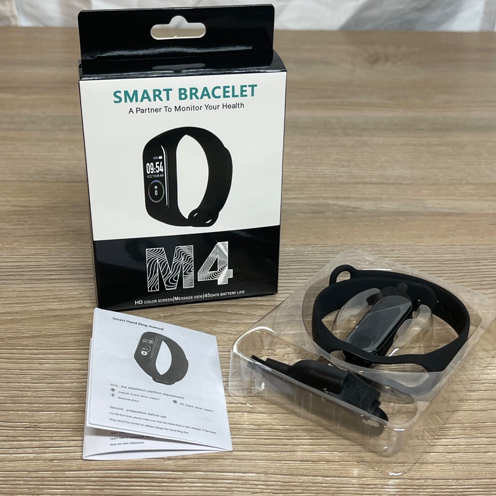 NEW M4 Smart Bracelet Bluetooth Connection Needs Android 4.4+ & IOS above 8.5