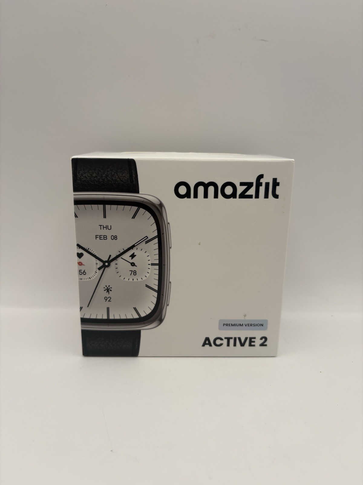 Amazfit Active 2 Square Smartwatch (Premium Version) w/ Black Leather Band