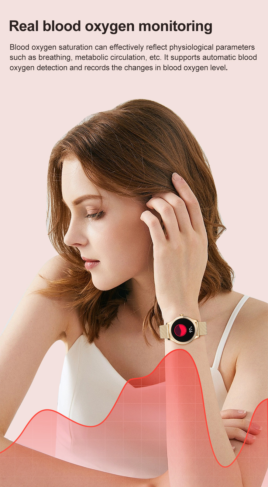 Smart Watch Women Ladies Bluetooth Call Fitness Tracker Waterproof Smartwatch