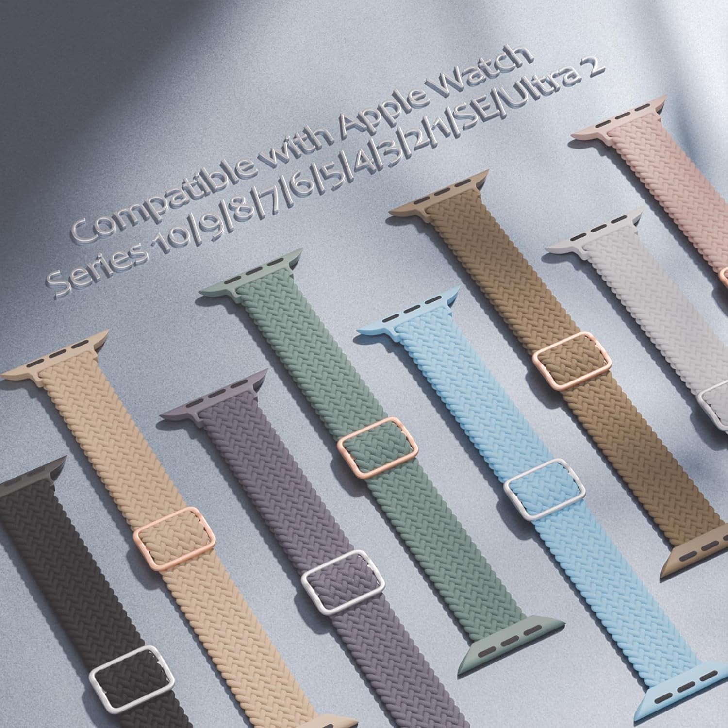 6 Pack of Nylon Straps Compatible with Apple Watch Series 7 38mm 40mm 41mm