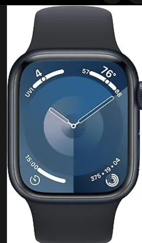 Apple Watch Series 9 41mm Aluminum Case with Sport Band – Midnight, S/M (GPS)…