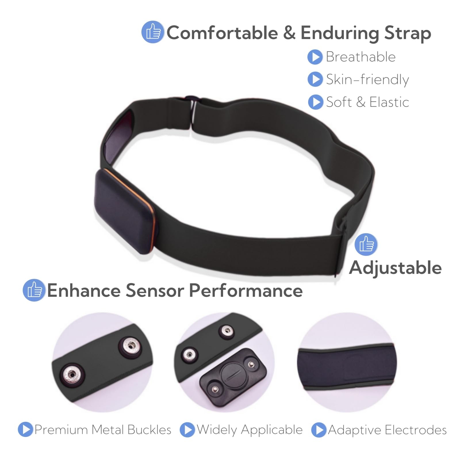 Heart Rate Monitor Chest Strap Replacement fit for Polar H10 H9 H7, Garmin, W…