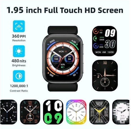 BP Doctor Smart Watch, 1.95″ Smart Watch Blood Pressure Monitor with Air Pump…
