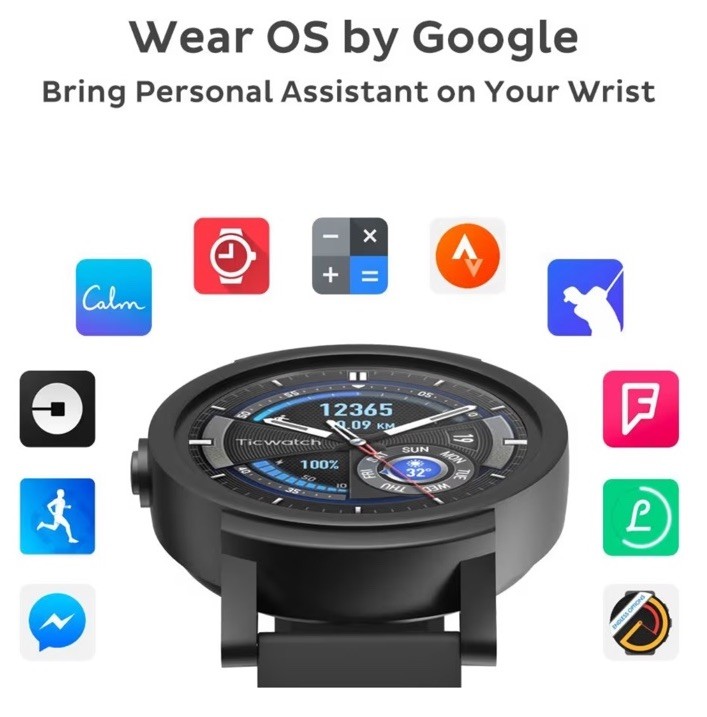 Mobvoi TicWatchE 44mm Smartwatch – Black