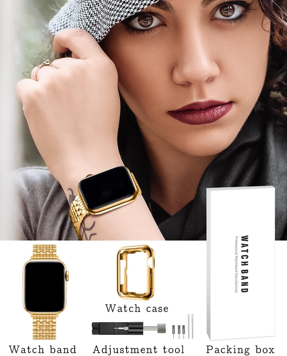 Slim Metal Band for Apple Watch Series 9 8 7 6 5 4 3 2 1 40mm 41mm 38mm 44mm 45m