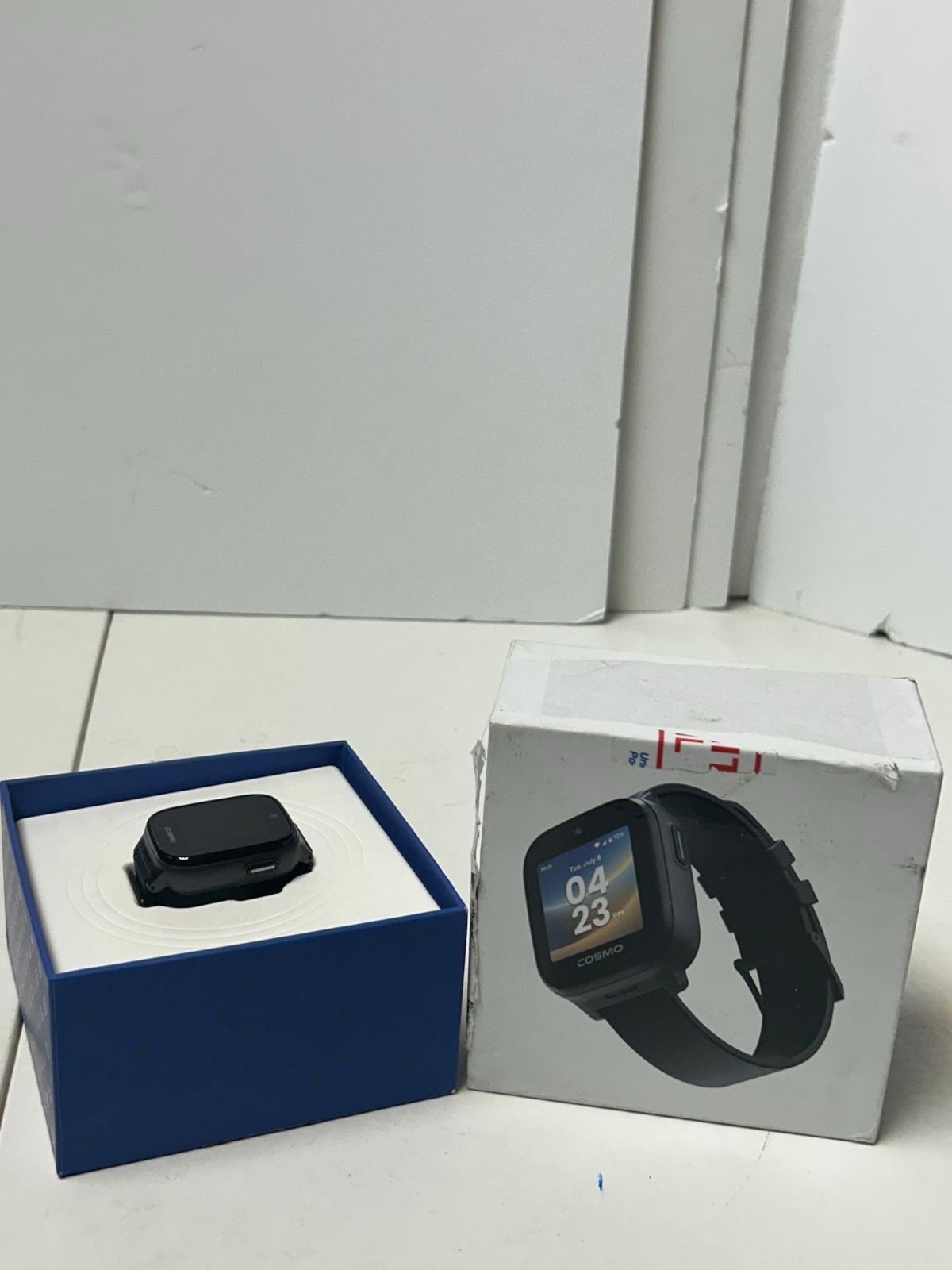 JrTrack 5 Kids Smart Watch by Cosmo | Best Kid-Safe One Size Fits All, Black