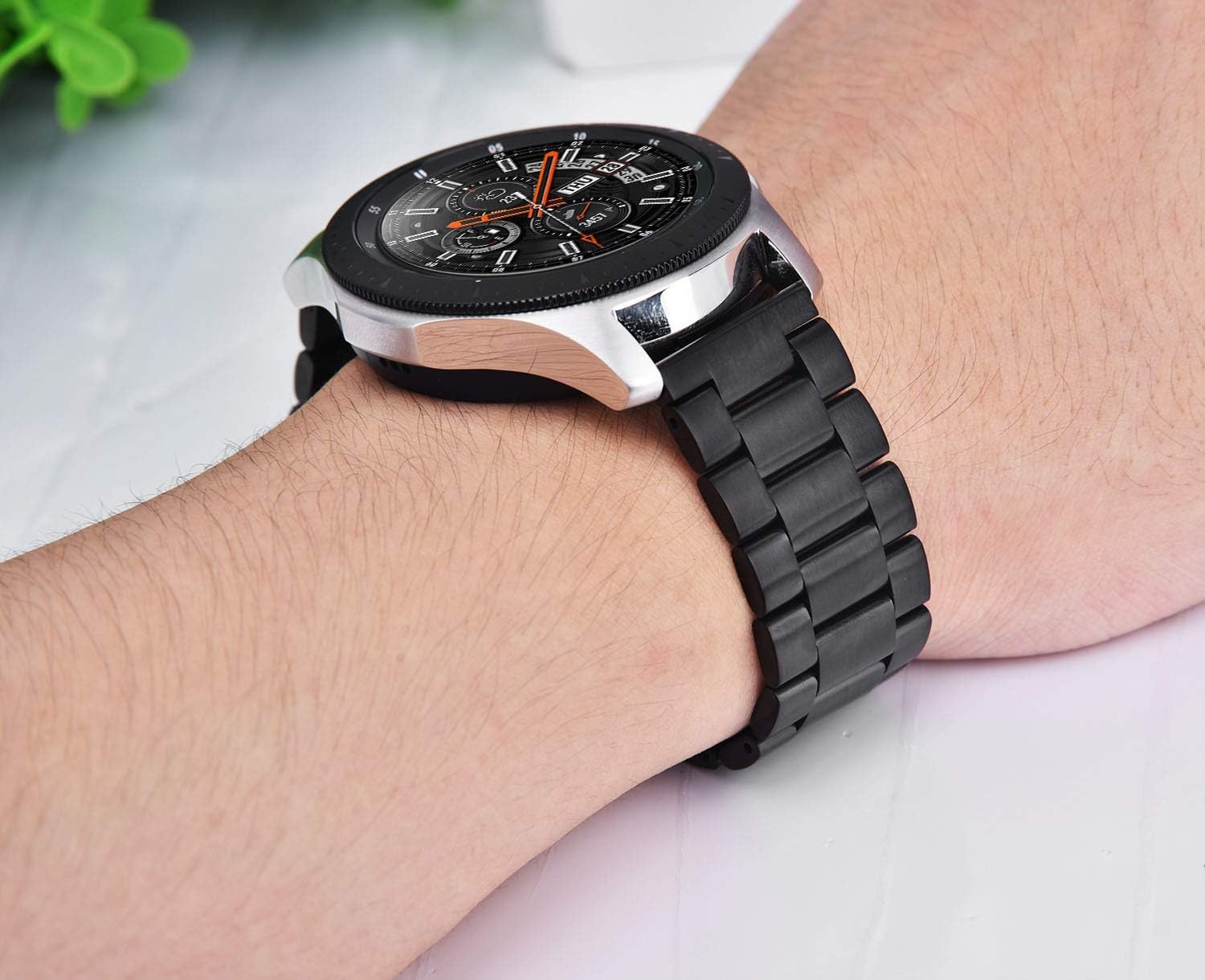 22mm Solid Stainless Steel Strap Compatible with Samsung Galaxy Watch 3 45mm