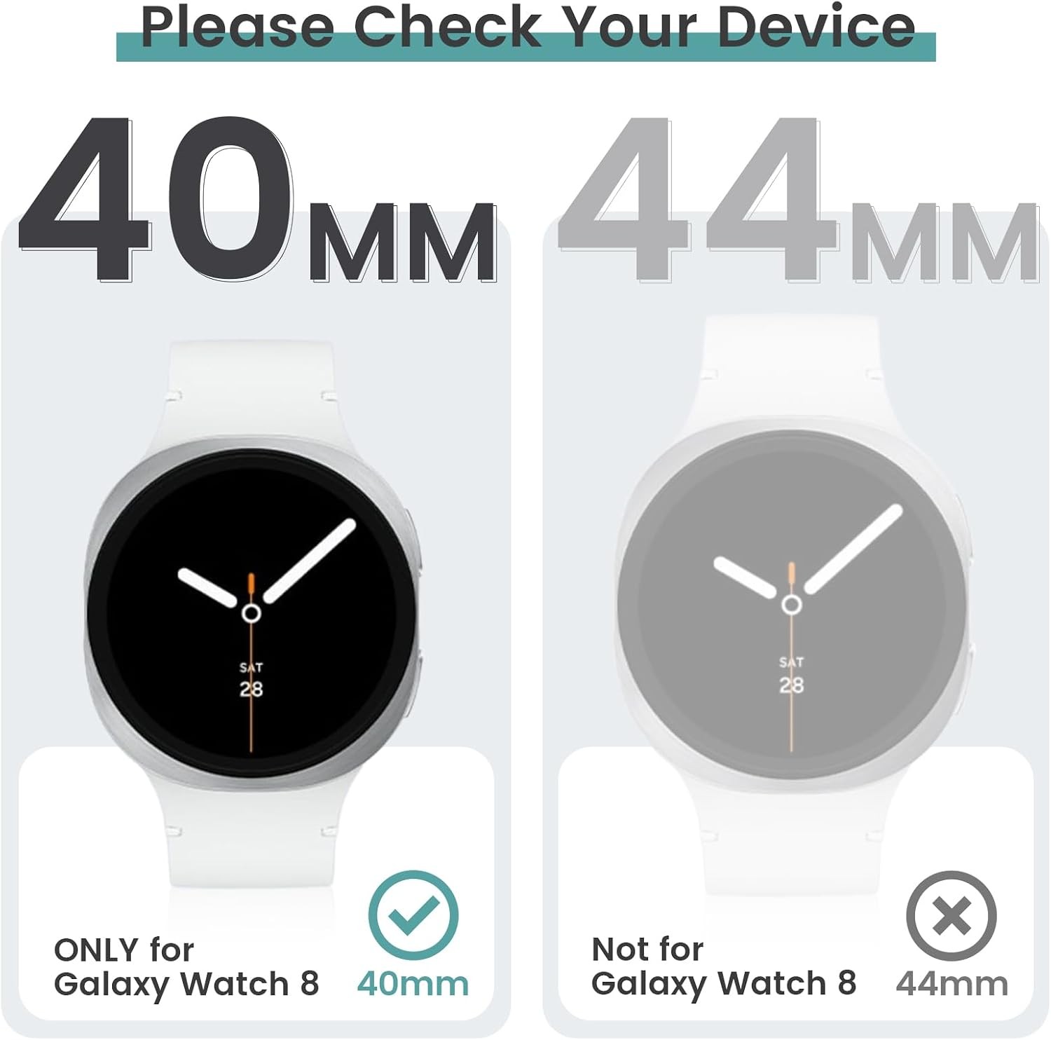 2Pack Screen Protector Case for Samsung Galaxy Watch 8 40mm Accessories