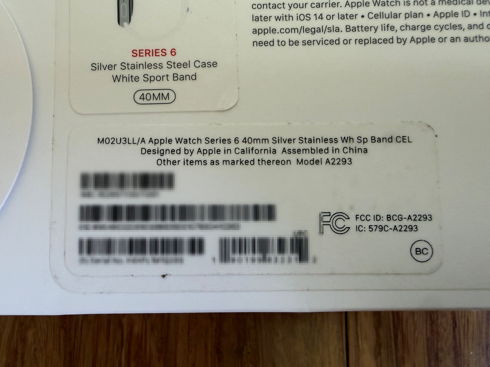 Apple Watch Series 6 Stainless Steel 40mm • GPS+Cellular • Silver • White Band