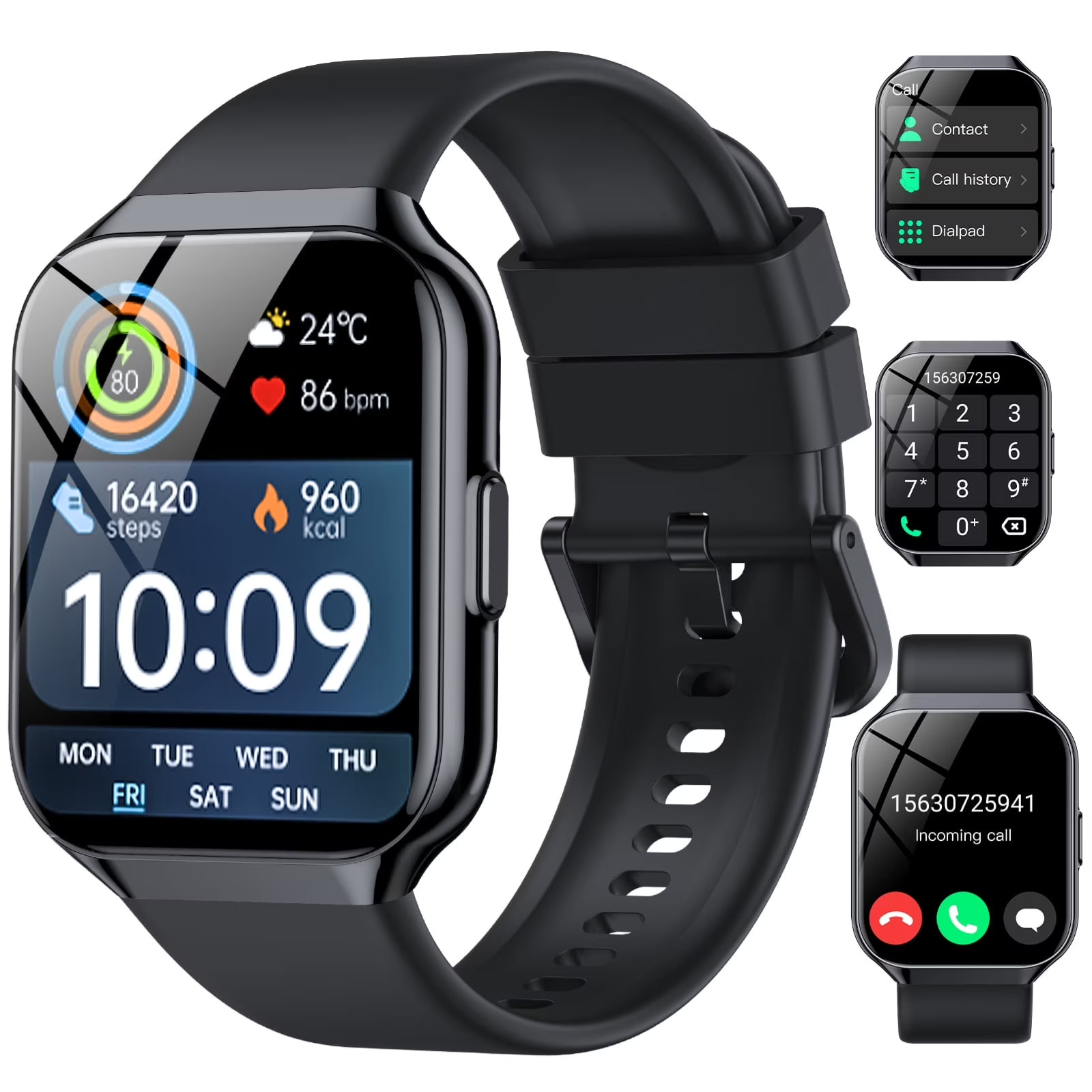 2026 NEW Smart Watch, 1.96”HD Screen SmartWatch for Men-waterproof/100 modes